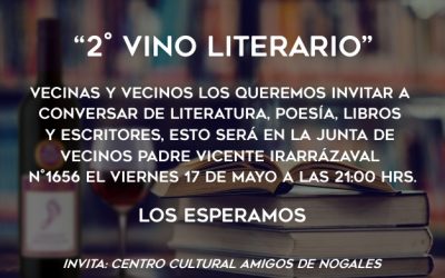Se viene un nuevo “Vino Literario” en la población Los Nogales