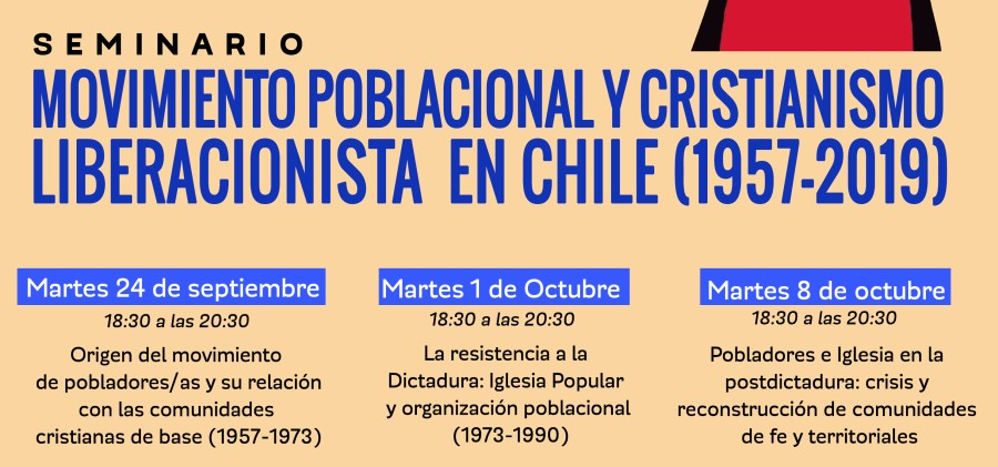 SEMINARIO ABIERTO A LA COMUNIDAD: Movimiento poblacional y cristianismo liberacionista en Chile (1957-2019)