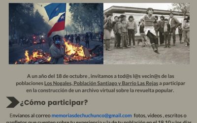 L@s invitamos a construir un Archivo de la Revuelta Popular en Chuchunco